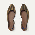 The Almond Slingback - Butterscotch Stripe