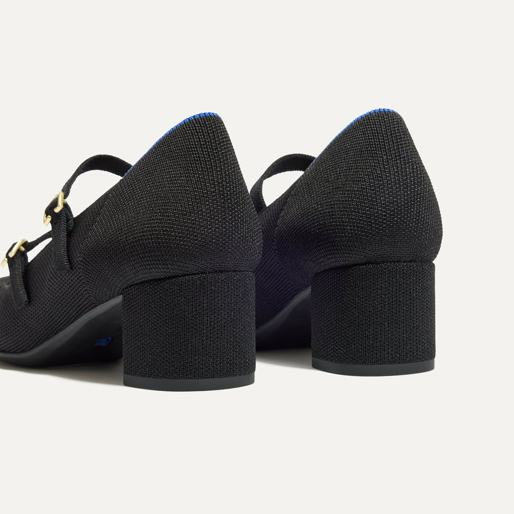 The Double Buckle Mary Jane Heel - Black