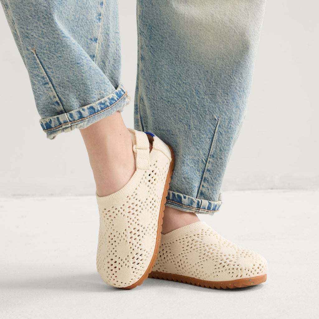 The Kids Clog - White Crochet