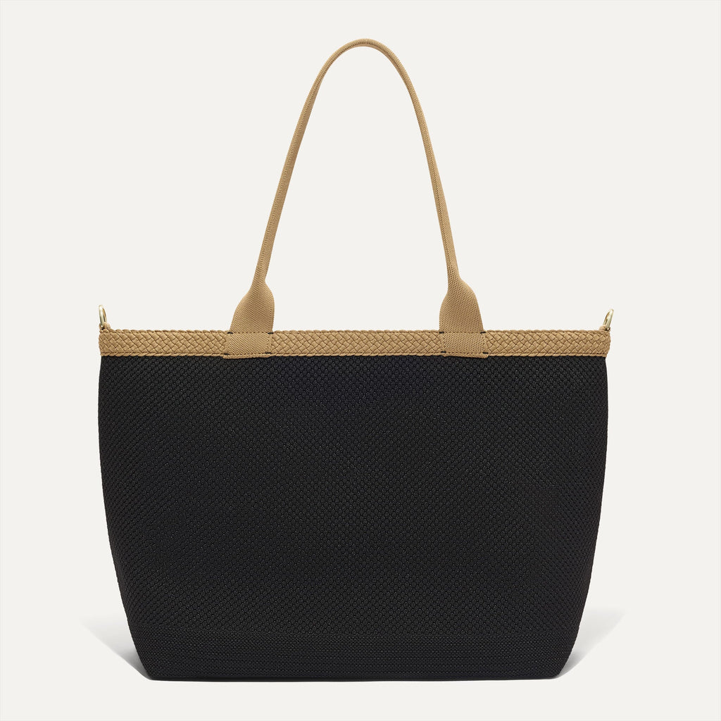 The Lightweight Zip Tote - Black Espresso Open-Knit